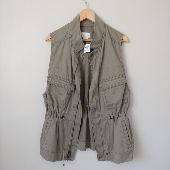 NWT Club Monaco Thora Sleeveless Parka Vest Olive Green Size Small - Picture 5 of 16